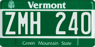 VT license plate ZMH240