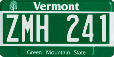 VT license plate ZMH241