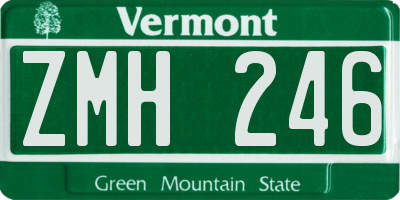 VT license plate ZMH246