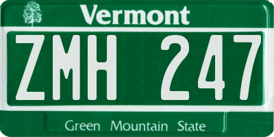 VT license plate ZMH247