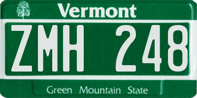 VT license plate ZMH248