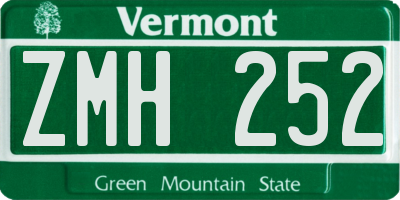 VT license plate ZMH252