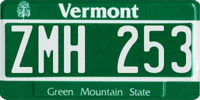 VT license plate ZMH253