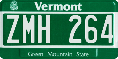 VT license plate ZMH264