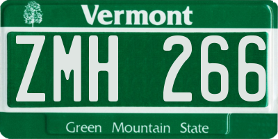 VT license plate ZMH266