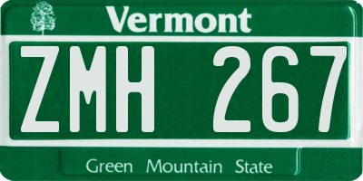 VT license plate ZMH267