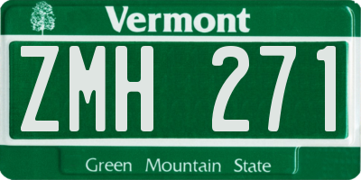VT license plate ZMH271