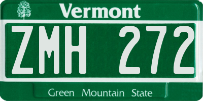 VT license plate ZMH272