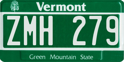 VT license plate ZMH279