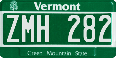 VT license plate ZMH282
