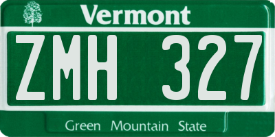 VT license plate ZMH327