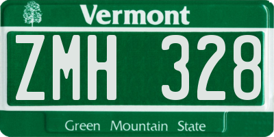 VT license plate ZMH328