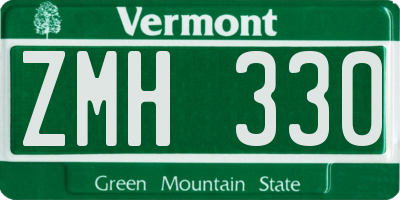 VT license plate ZMH330