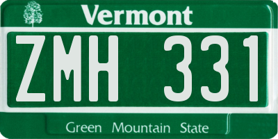 VT license plate ZMH331