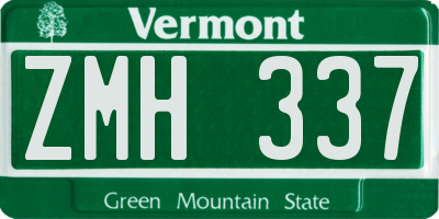 VT license plate ZMH337