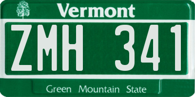 VT license plate ZMH341