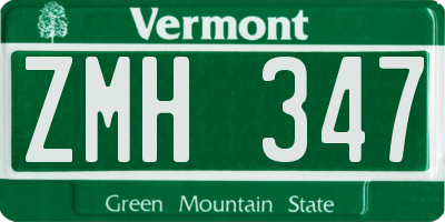 VT license plate ZMH347