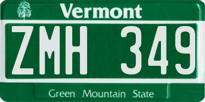 VT license plate ZMH349
