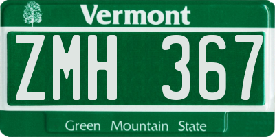 VT license plate ZMH367
