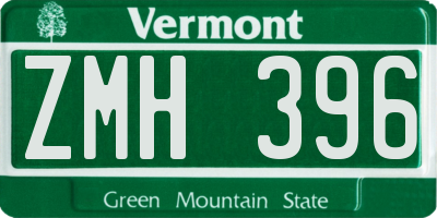 VT license plate ZMH396