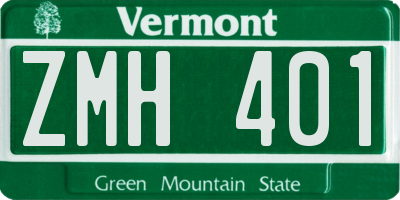 VT license plate ZMH401
