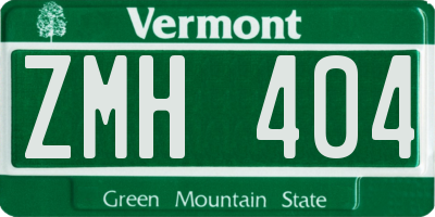 VT license plate ZMH404