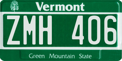 VT license plate ZMH406