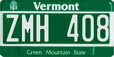 VT license plate ZMH408
