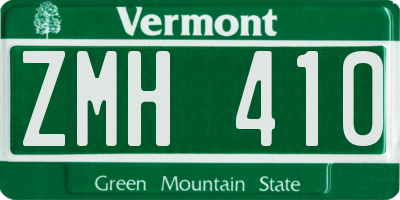 VT license plate ZMH410