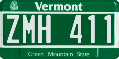 VT license plate ZMH411