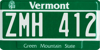 VT license plate ZMH412