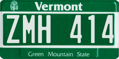 VT license plate ZMH414