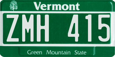 VT license plate ZMH415