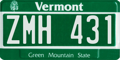 VT license plate ZMH431