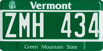 VT license plate ZMH434
