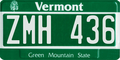 VT license plate ZMH436