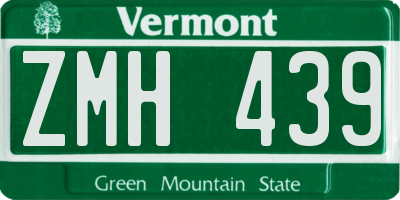 VT license plate ZMH439