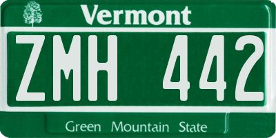 VT license plate ZMH442