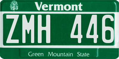 VT license plate ZMH446