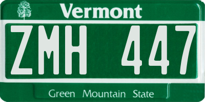 VT license plate ZMH447