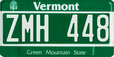VT license plate ZMH448