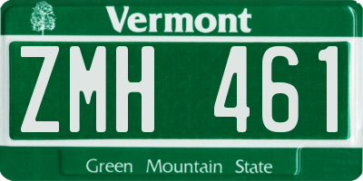 VT license plate ZMH461