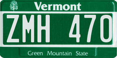 VT license plate ZMH470