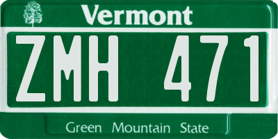 VT license plate ZMH471