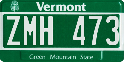VT license plate ZMH473