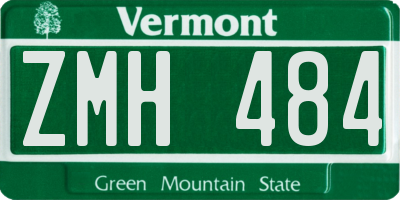 VT license plate ZMH484