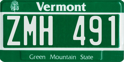 VT license plate ZMH491