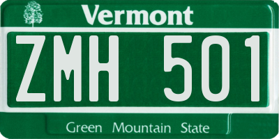 VT license plate ZMH501