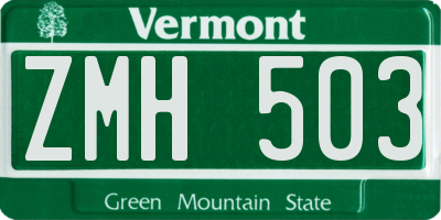 VT license plate ZMH503