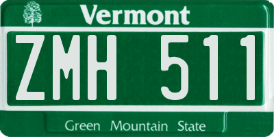 VT license plate ZMH511